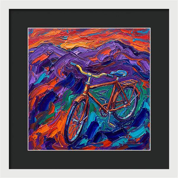 Vintage Bicycle Against Vibrant Landscape