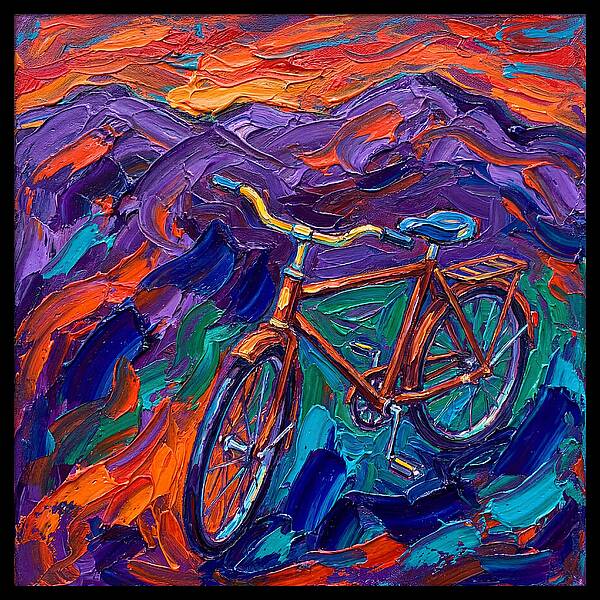 Vintage Bicycle Against Vibrant Landscape