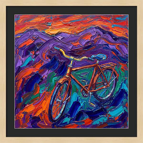 Vintage Bicycle Against Vibrant Landscape