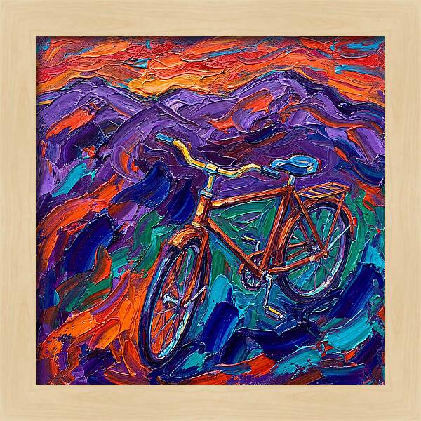Vintage Bicycle Against Vibrant Landscape