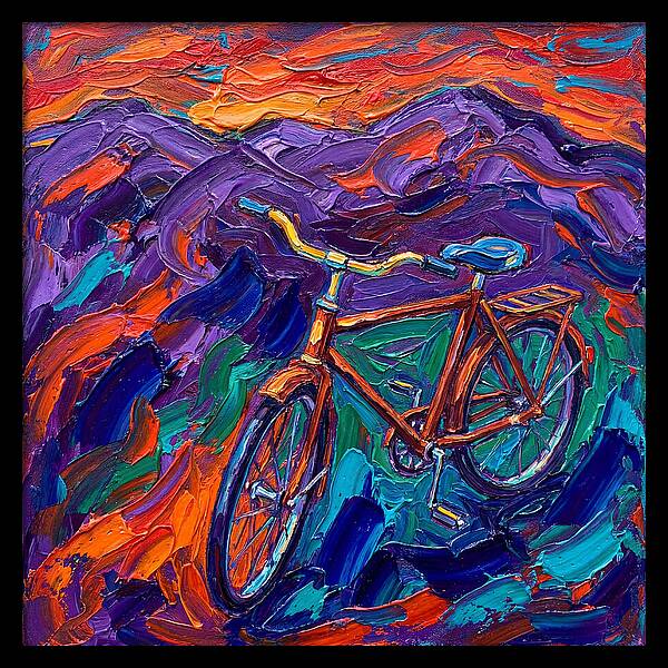 Vintage Bicycle Against Vibrant Landscape