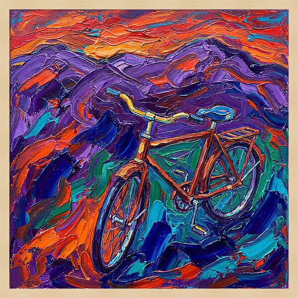 Vintage Bicycle Against Vibrant Landscape