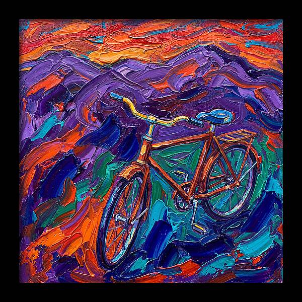 Vintage Bicycle Against Vibrant Landscape