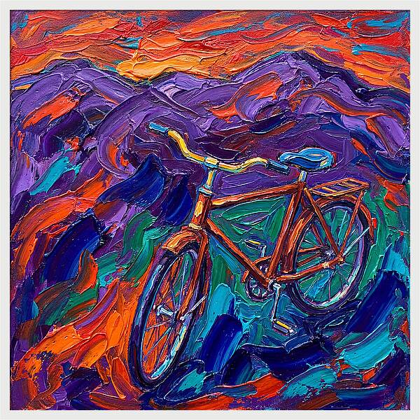 Vintage Bicycle Against Vibrant Landscape