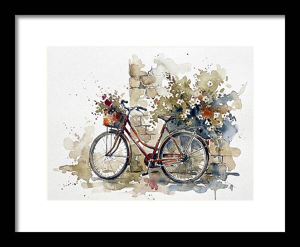 Vintage Bicycle Among Flowers