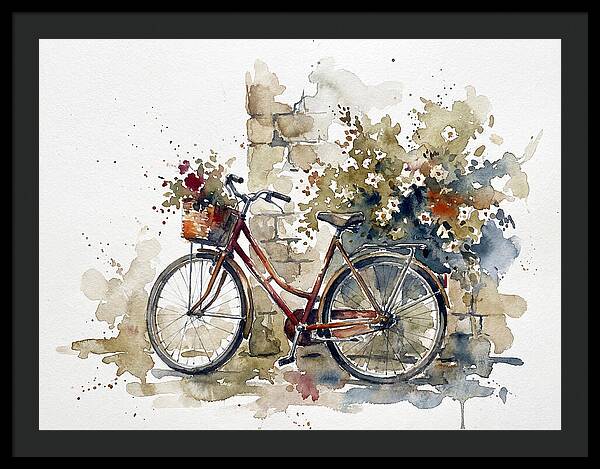 Vintage Bicycle Among Flowers