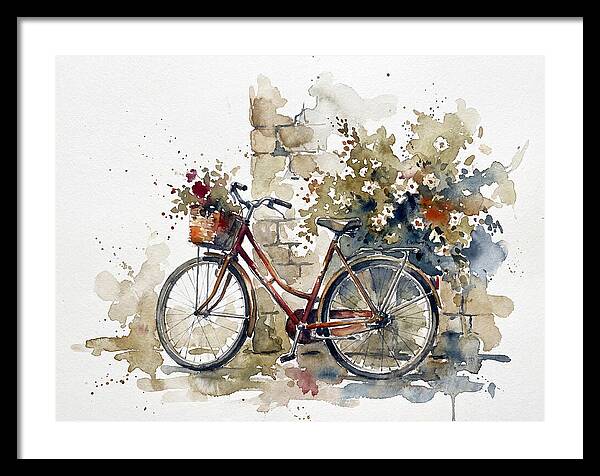 Vintage Bicycle Among Flowers