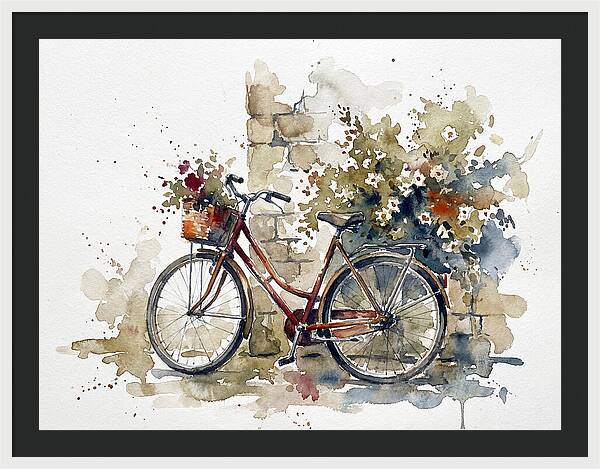 Vintage Bicycle Among Flowers