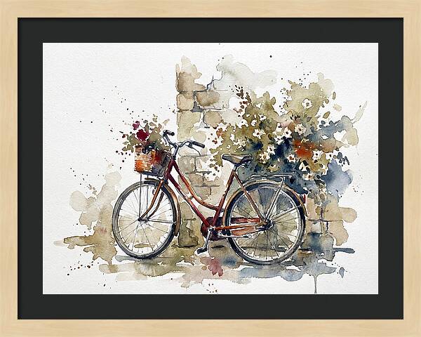 Vintage Bicycle Among Flowers