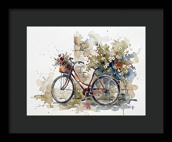 Vintage Bicycle Among Flowers