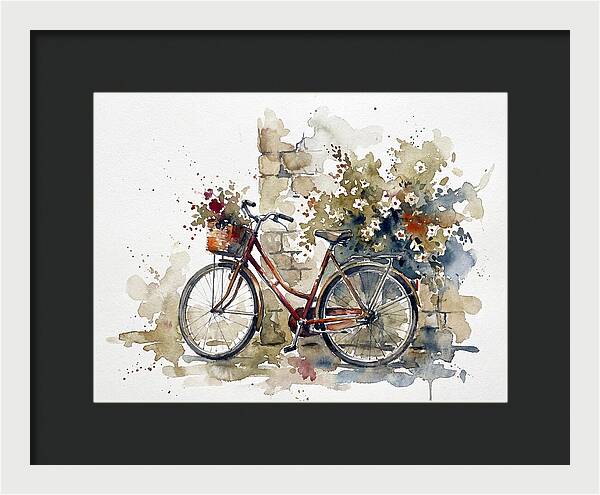 Vintage Bicycle Among Flowers