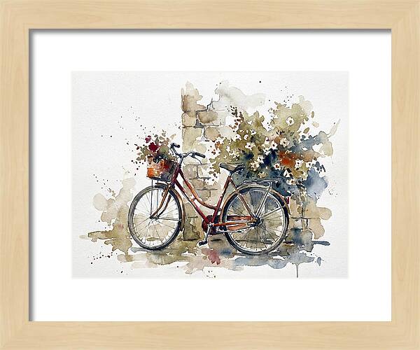 Vintage Bicycle Among Flowers