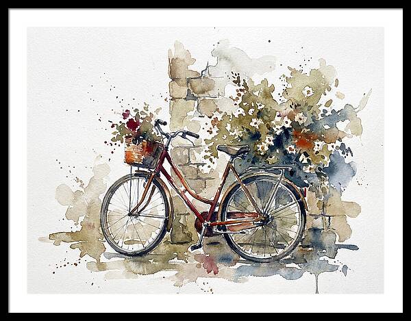 Vintage Bicycle Among Flowers