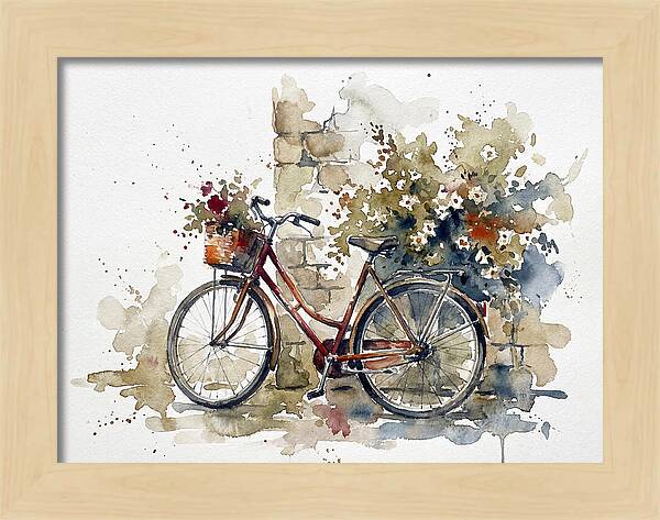 Vintage Bicycle Among Flowers