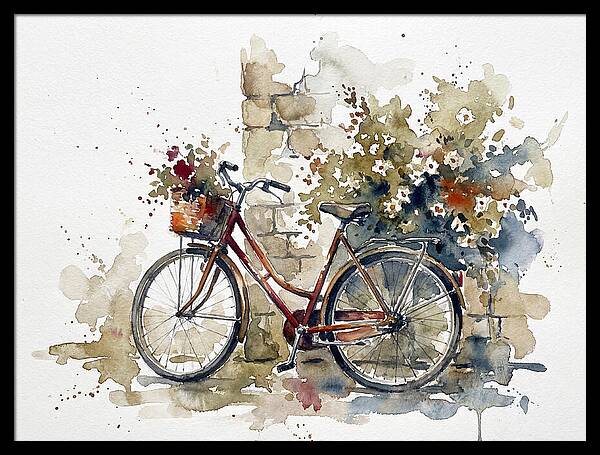 Vintage Bicycle Among Flowers