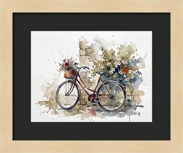 Vintage Bicycle Among Flowers