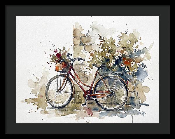 Vintage Bicycle Among Flowers