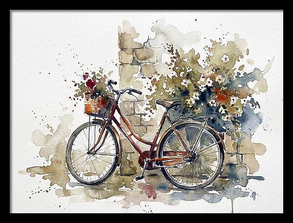 Vintage Bicycle Among Flowers