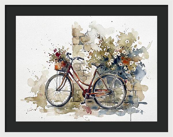 Vintage Bicycle Among Flowers