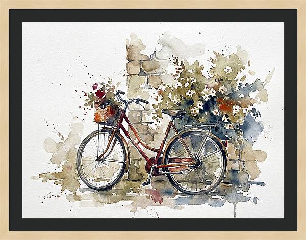 Vintage Bicycle Among Flowers