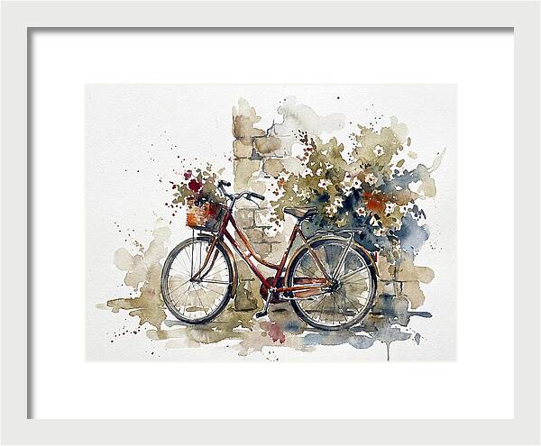 Vintage Bicycle Among Flowers