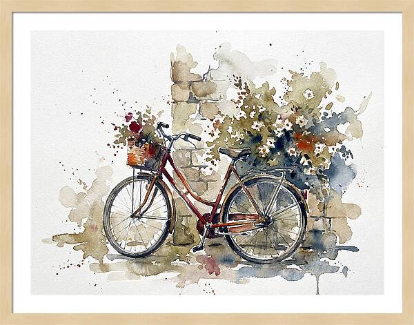 Vintage Bicycle Among Flowers
