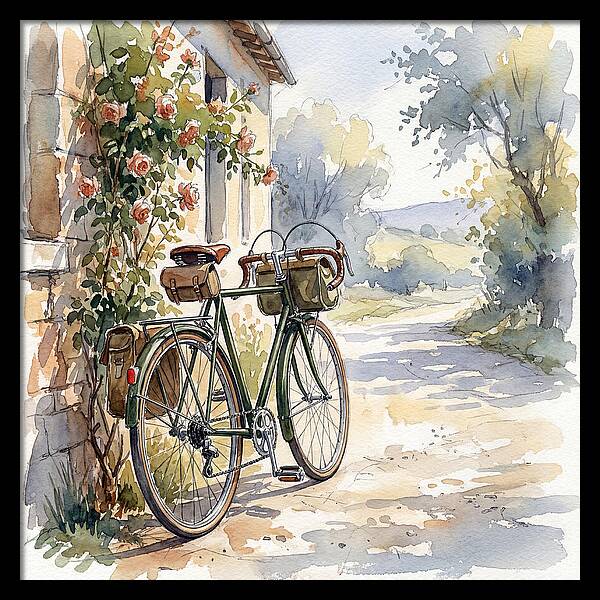 Vintage Bicycle By The Roses