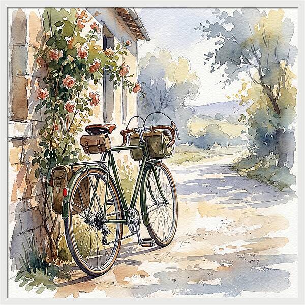 Vintage Bicycle By The Roses