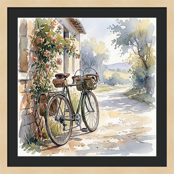 Vintage Bicycle By The Roses