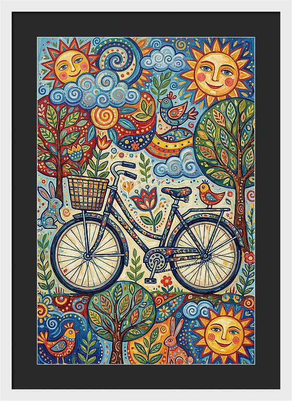 Vintage Bicycle In A Whimsical Landscape