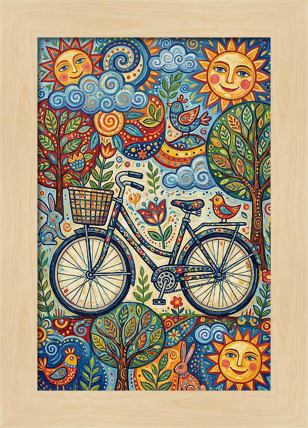Vintage Bicycle In A Whimsical Landscape