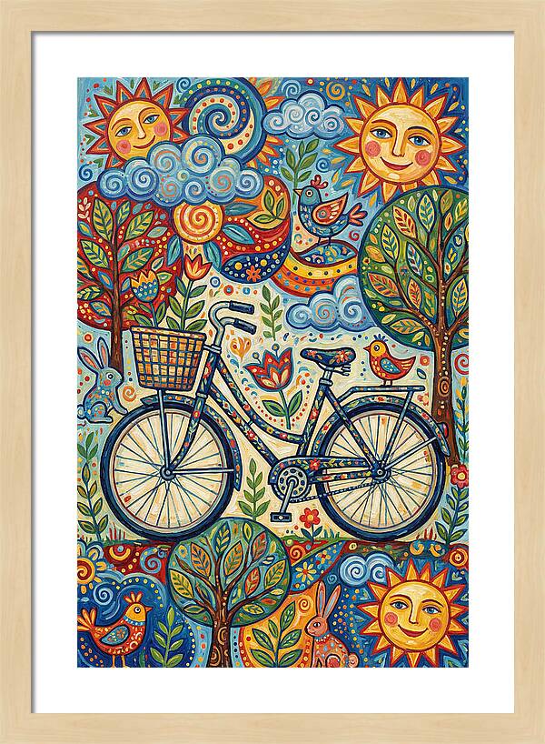 Vintage Bicycle In A Whimsical Landscape