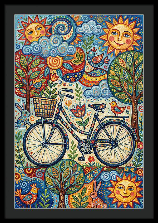 Vintage Bicycle In A Whimsical Landscape