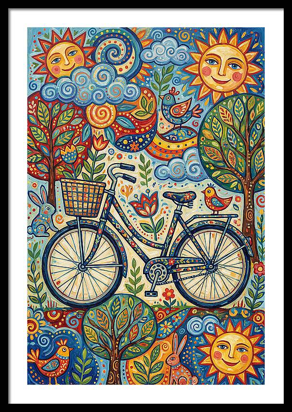 Vintage Bicycle In A Whimsical Landscape