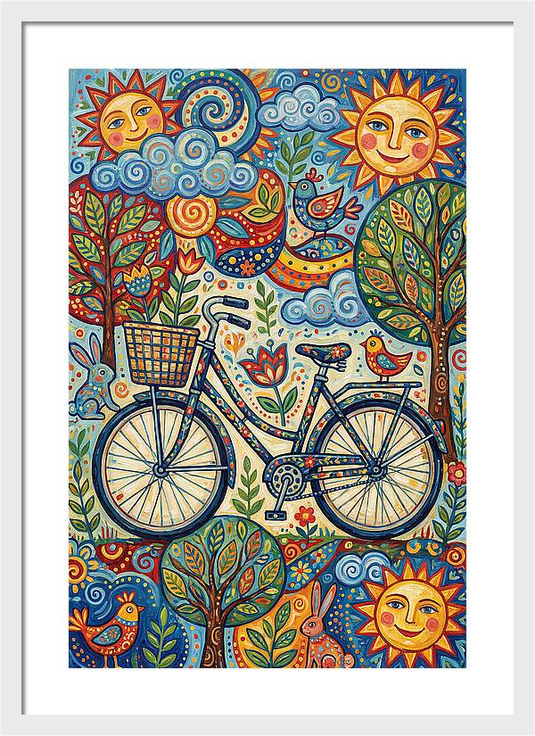 Vintage Bicycle In A Whimsical Landscape