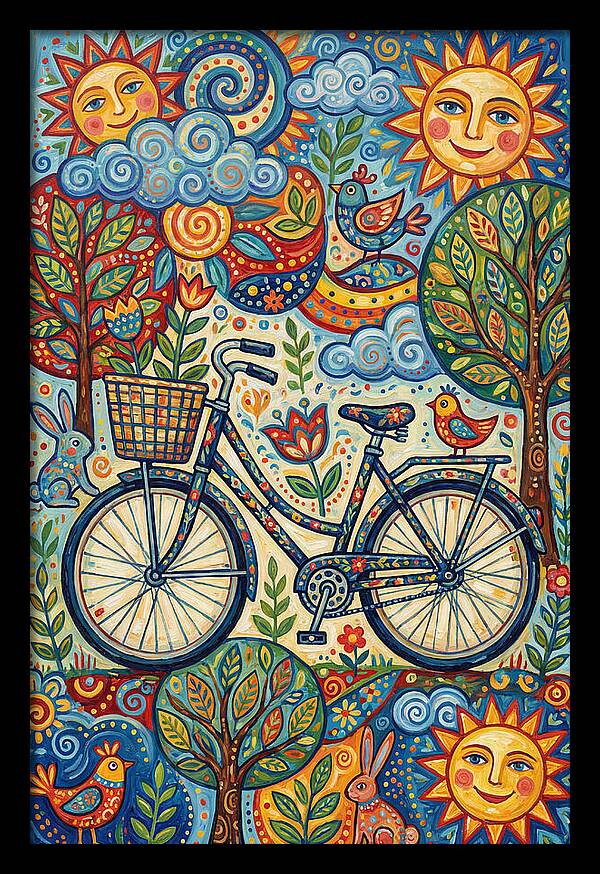 Vintage Bicycle In A Whimsical Landscape