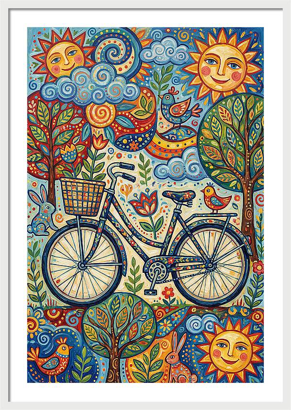Vintage Bicycle In A Whimsical Landscape