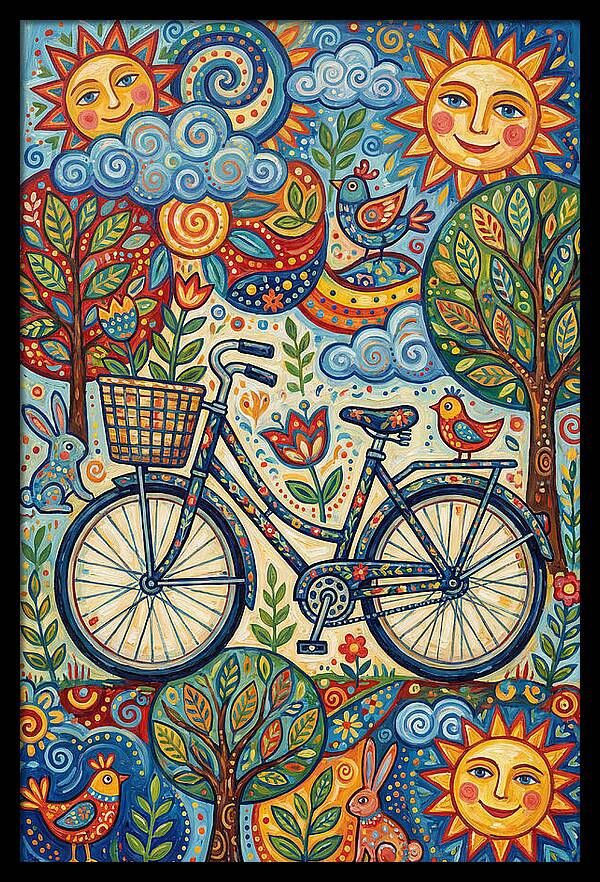 Vintage Bicycle In A Whimsical Landscape