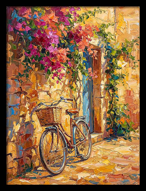 Vintage Bicycle In Mediterranean Charm