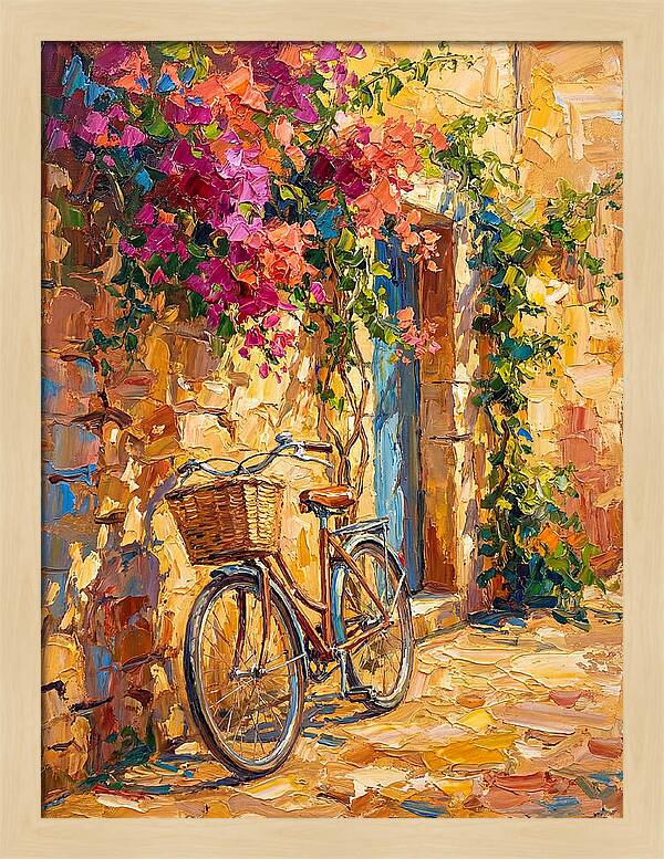 Vintage Bicycle In Mediterranean Charm