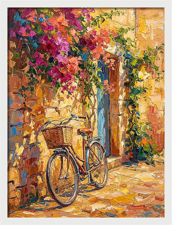 Vintage Bicycle In Mediterranean Charm