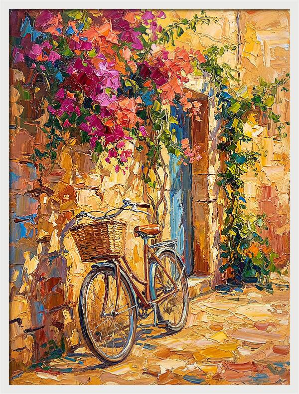 Vintage Bicycle In Mediterranean Charm