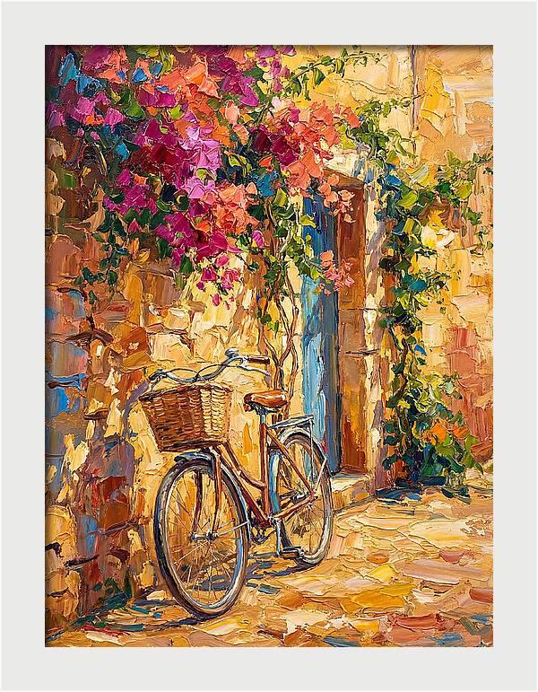 Vintage Bicycle In Mediterranean Charm