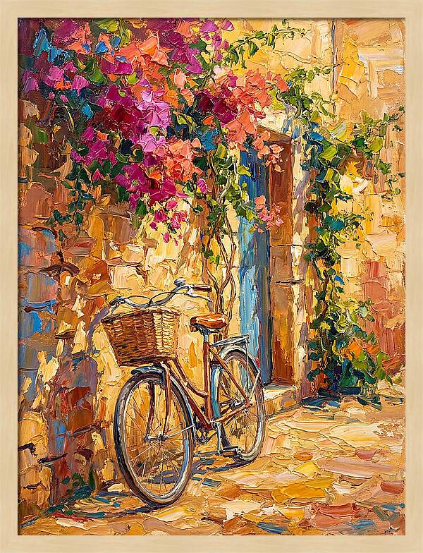 Vintage Bicycle In Mediterranean Charm