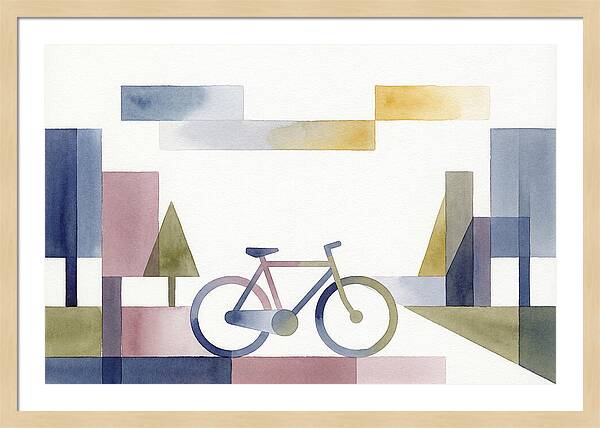 Vintage Bicycle In Minimalist Landscape