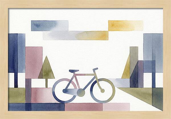 Vintage Bicycle In Minimalist Landscape