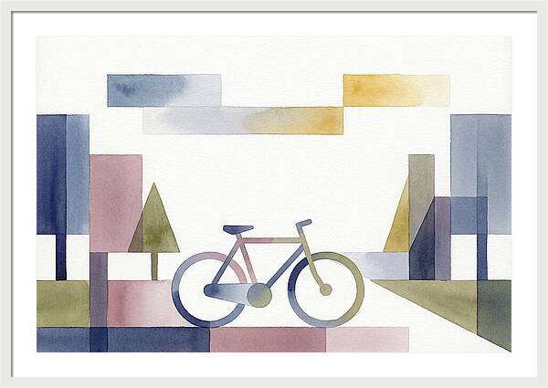 Vintage Bicycle In Minimalist Landscape