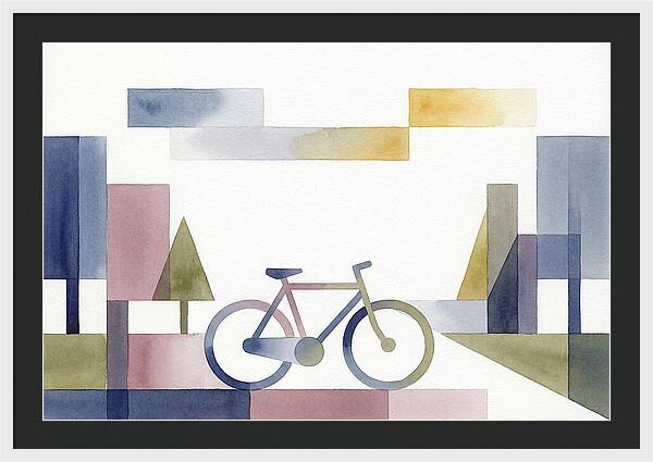 Vintage Bicycle In Minimalist Landscape