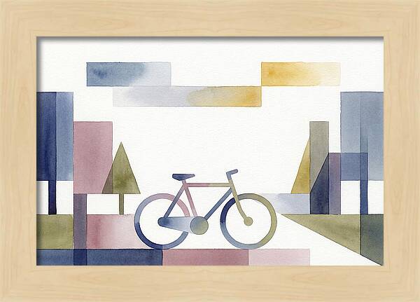 Vintage Bicycle In Minimalist Landscape