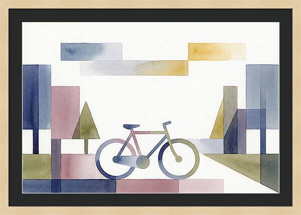 Vintage Bicycle In Minimalist Landscape